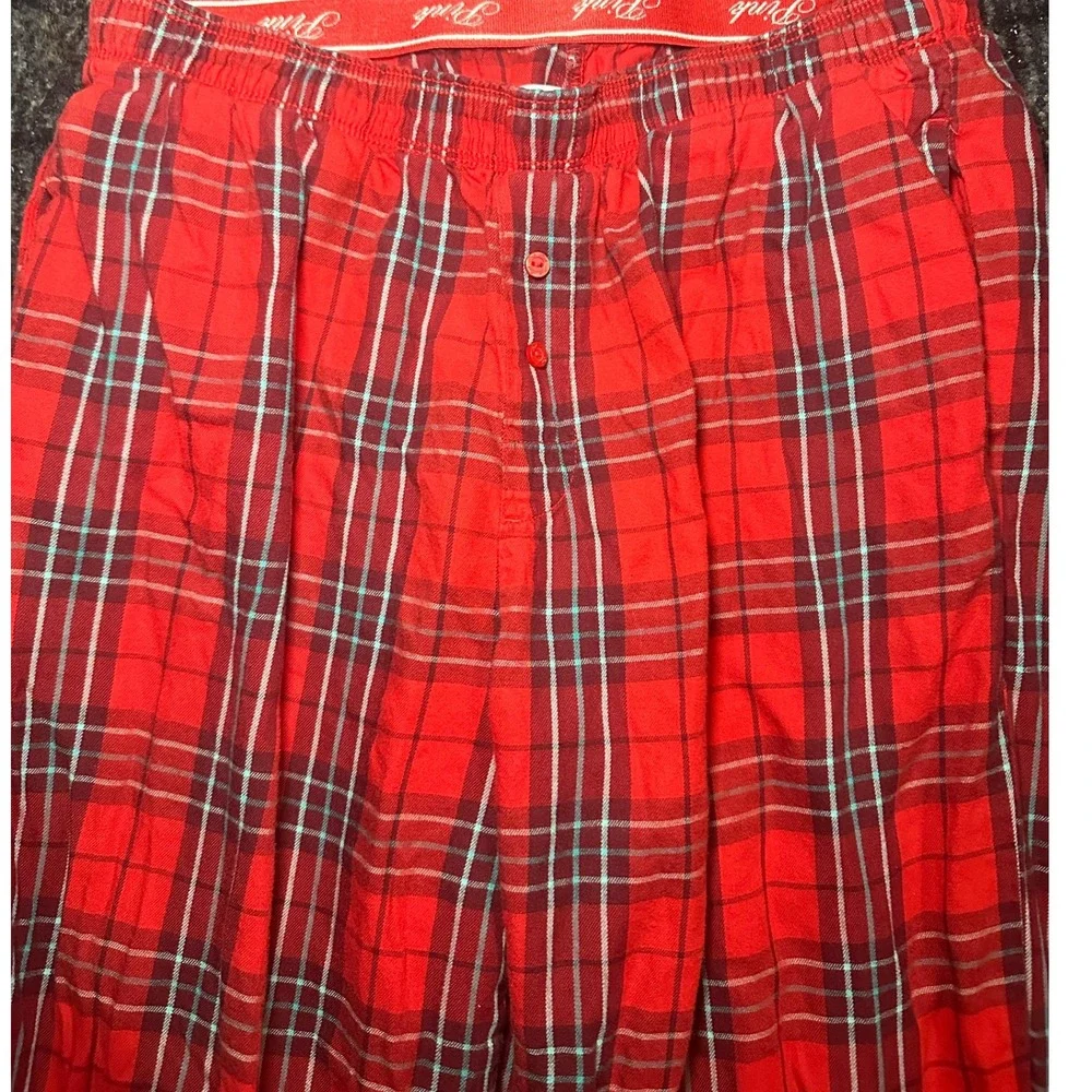 Pink Victoria's Secret Plaid Pajama Pants Red White Blue‎ XS Lounge Sleepwear